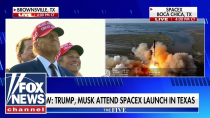 Thumbnail for Trump watches SpaceX launch with Elon Musk | Fox News