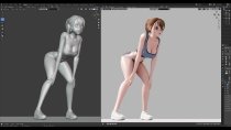 Thumbnail for Anime Character Modeling and Animation Full process - Blender 2.93 | FlyCat