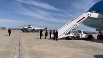 Thumbnail for Biden stumbles and falls on the stairs of Air Force One.