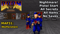 Thumbnail for Doom II - MAP31: Wolfenstein (Nightmare! 100% Secrets + Items) | decino