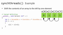 Thumbnail for Intro to CUDA (part 6): Synchronization | Josh Holloway