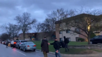 Thumbnail for Protesters just chased the entire CNN crew away from the police precinct.