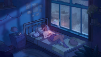 Thumbnail for 24/7 - lofi sleep, lofi rain💤 beats to relax at night - music for insomnia, anxiety, peaceful dreams | Sleep Tales