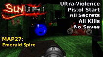 Thumbnail for Doom II: Sunlust - MAP27: Emerald Spire (Ultra-Violence 100%) | decino