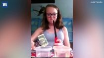 Thumbnail for Girl sets fire to table in science experiment gone horribly wrong | Daily Mail