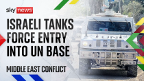 Thumbnail for United Nations demands explanation after Israeli tanks force entry into base | Sky News