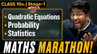 Thumbnail for Class 10th Maths Maha Marathon - Quadratic Eq, Probability & Statistics 🔥 | Shobhit Nirwan