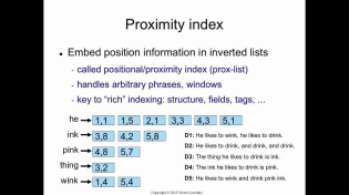 Thumbnail for Indexing 4: phrases and proximity | Victor Lavrenko