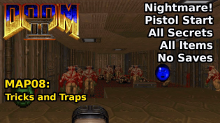 Thumbnail for Doom II - MAP08: Tricks and Traps (Nightmare! 100% Secrets + Items) | decino