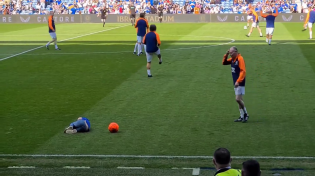 Thumbnail for Soccer legend Paul Gascoigne at a charity match