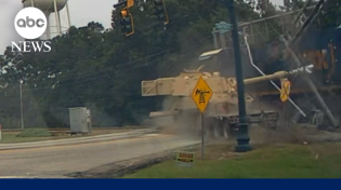 Thumbnail for Train Hits an 18 Wheeler Carrying A Tank.