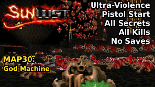 Thumbnail for Doom II: Sunlust - MAP30: God Machine (Ultra-Violence 100%) | decino