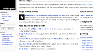 Thumbnail for Deletionpedia - rescuing articles from Wikipedia's deletionism [interactive]