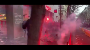 Thumbnail for Police retreating, it's a war zone in Paris, France