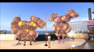 Thumbnail for Biggest Muscle Girls in SL posing and lifting | Fjori SL