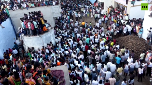 Thumbnail for Indians celebrate Ugadi festival by participating in cow dung fight