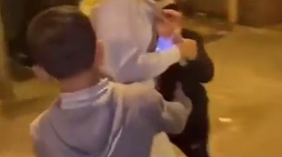 Thumbnail for Natural born rapists.  French blonde hugs migrant kid on the street, instant regret.