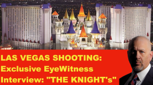 Thumbnail for Las Vegas shooting 2017; John Cullen interviews an eyewitness who saw a police helicopter over the Luxor shooting up Route91. 