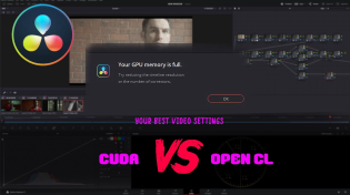 Thumbnail for GPU Processing - Cuda VS OpenCl  |   GPU memory full   |  Your best video Settings | Green Goat Productions